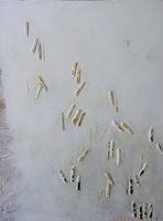 Fenster VIII  Acryl / Haptik / Collage Segeltuch
