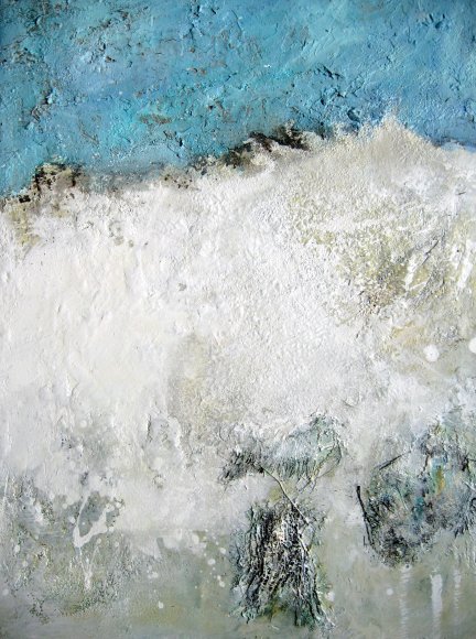 Summertime I  Acryl / Haptik aus Champagner-Kreide und Collage
